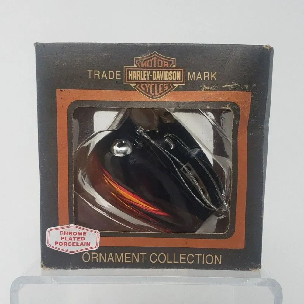 Harley Davidson Ornament Collection 2000 Ceramic Gas Tank Flames Christmas Tree